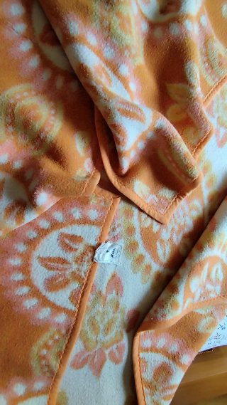 Manta Lana Vintage Mora Naranja Rosa