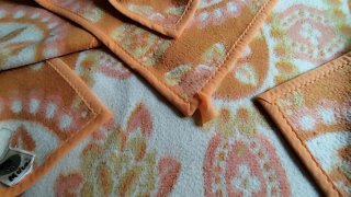 Manta Lana Vintage Mora Naranja Rosa