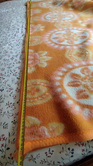 Manta Lana Vintage Mora Naranja Rosa