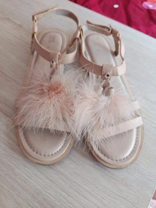 Sandalias Zara Beige/Rosa Talla 37