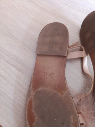 Sandalias Zara Beige/Rosa Talla 37