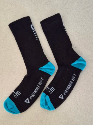 Calcetines Ciclismo Primaloft Negros y Turquesa