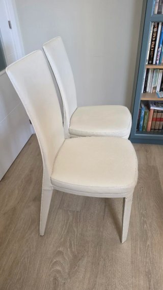 Juego de 2 sillas de comedor beige