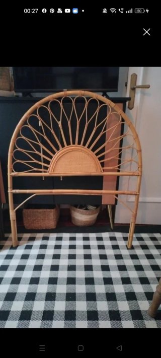Cabecero de mimbre estilo sol Para cama de 90cm