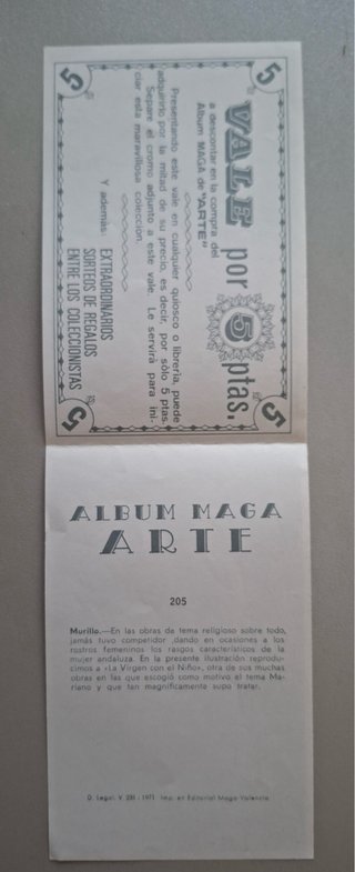 Cromo Álbum Maga Arte