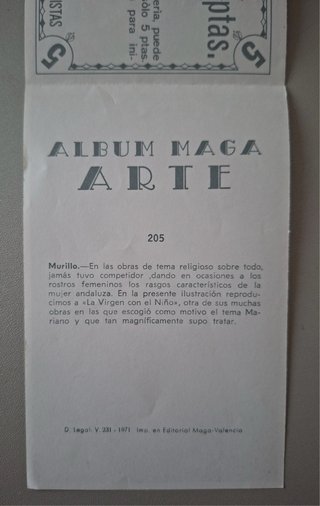 Cromo Álbum Maga Arte