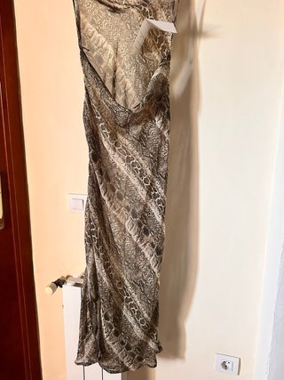 Vestido largo estampado animal print