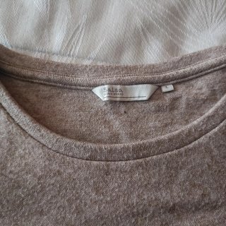 Jersey fino beige contra marrón