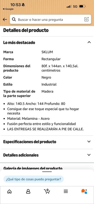 Escritorio Sklum Bhan 144 cm