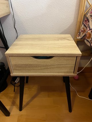 2 Mesitas de Noche Nuevas Madera y Metal