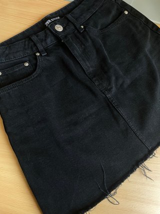 Falda vaquera Zara negra Talla S