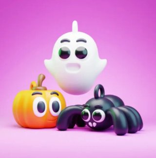 Figuras de Halloween y navideñas, de resina.