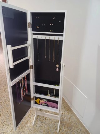 Espejo Joyero Blanco con Luces LED
