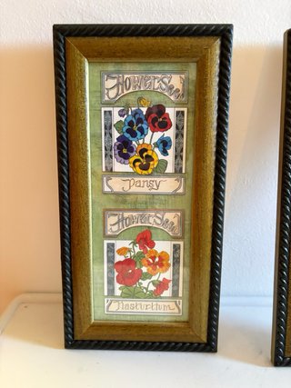 Juego de 4 cuadros decorativos de flores