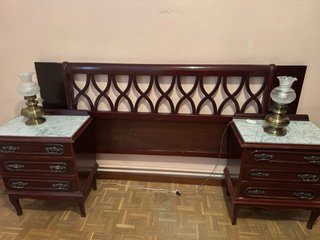 Cómoda antigua mármol y madera