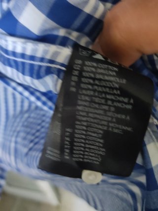 Camisa H&M Cuadros Azul Talla L