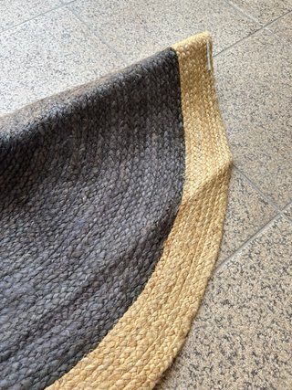 Alfombra Redonda Yute Marrón y Gris