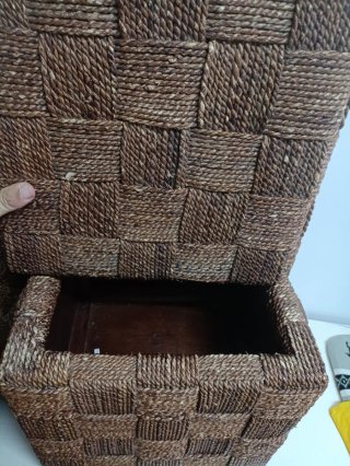 Baúl/Puf Almacenaje Tejido Marrón x2