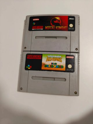 Giochi SNES Mortal Kombat e Super Mario All-Stars