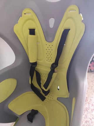 Silla bici infantil Btwin gris/ lima