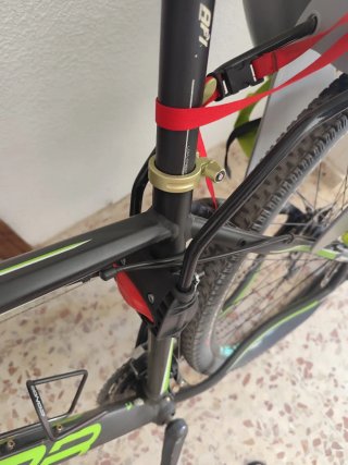 Silla bici infantil Btwin gris/ lima