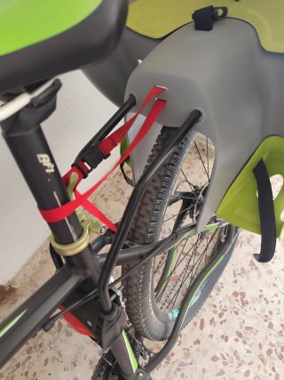 Silla bici infantil Btwin gris/ lima