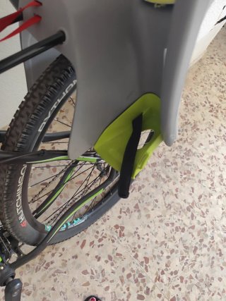 Silla bici infantil Btwin gris/ lima