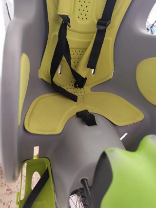 Silla bici infantil Btwin gris/ lima