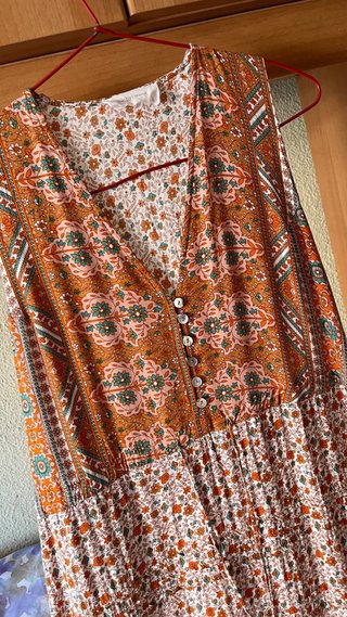 Vestido largo estampado boho