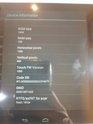 Tablet Acer Blanca