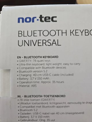 Teclado Bluetooth Negro.