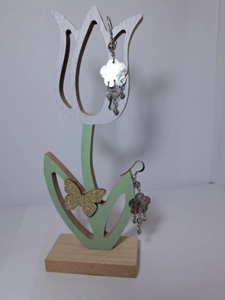 Pendientes flor nacar