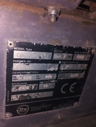 Carretilla Eléctrica BT 1600 KG Triciclo