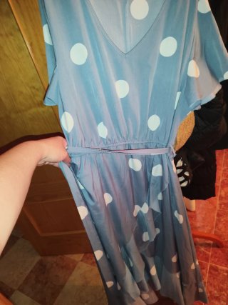 Vestido lunares SHEIN azul y blanco 4xl