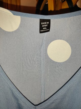 Vestido lunares SHEIN azul y blanco 4xl