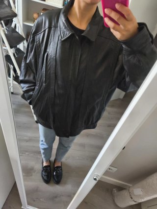 Cazadora Piel Auténtica Negra