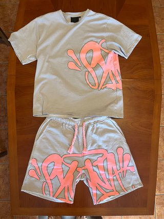 Conjunto Syna World Gris y Rosa