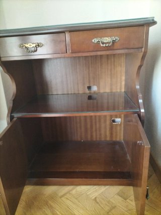 Mueble TV madera y cristal