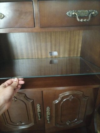 Mueble TV madera y cristal