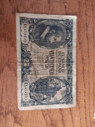 Lotto di vecchie banconote spagnole in pesetas
