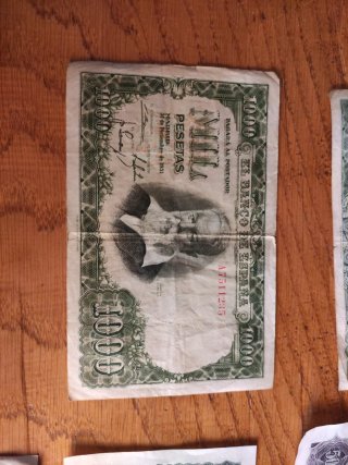 Lotto di vecchie banconote spagnole in pesetas