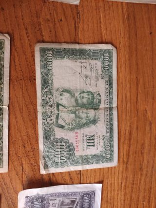Lotto di vecchie banconote spagnole in pesetas