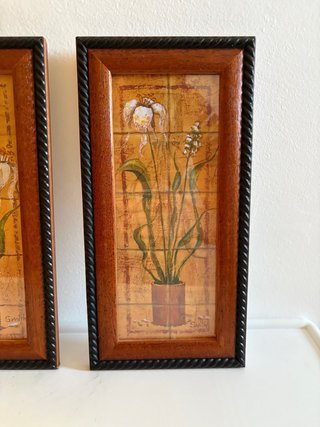 Conjunto 4 cuadros flores