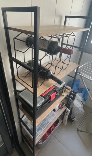 Estantería diseño industrial metal y madera