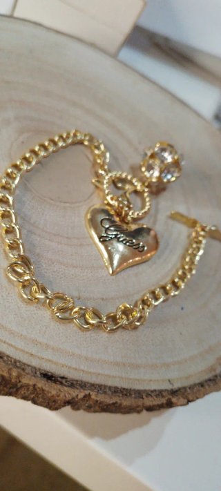 Pulsera Guess Corazón Dorado