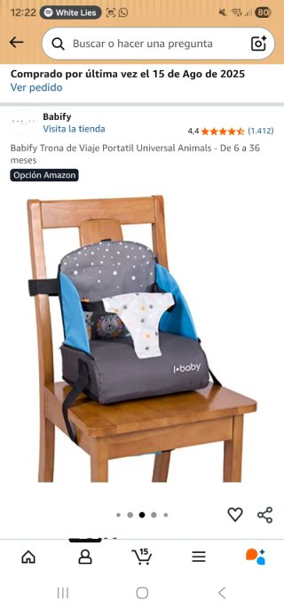 Trona portátil para bebé con diseño