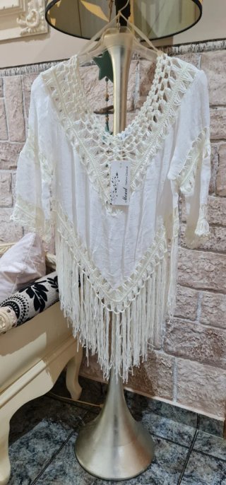 Camisa Ibicenca Crochet Flecos Talla Única