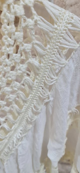 Camisa Ibicenca Crochet Flecos Talla Única