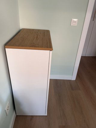 Mueble Auxiliar Blanco y Madera Ikea
