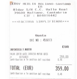 Toldo retráctil eléctrico, comprado el 20/06/2025